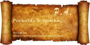 Porkoláb Avarka névjegykártya